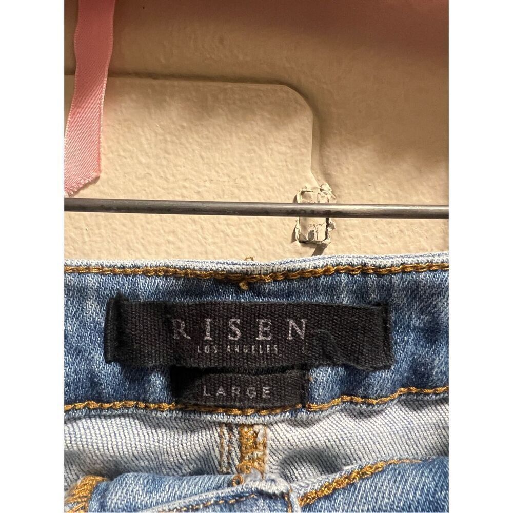 Risen Los Angeles Distressed Denim Skirt Woman’s Size Large - Picture 6 of 11